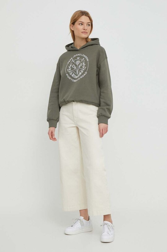 Pepe Jeans hanorac de bumbac HARIA PL581399 verde SS24