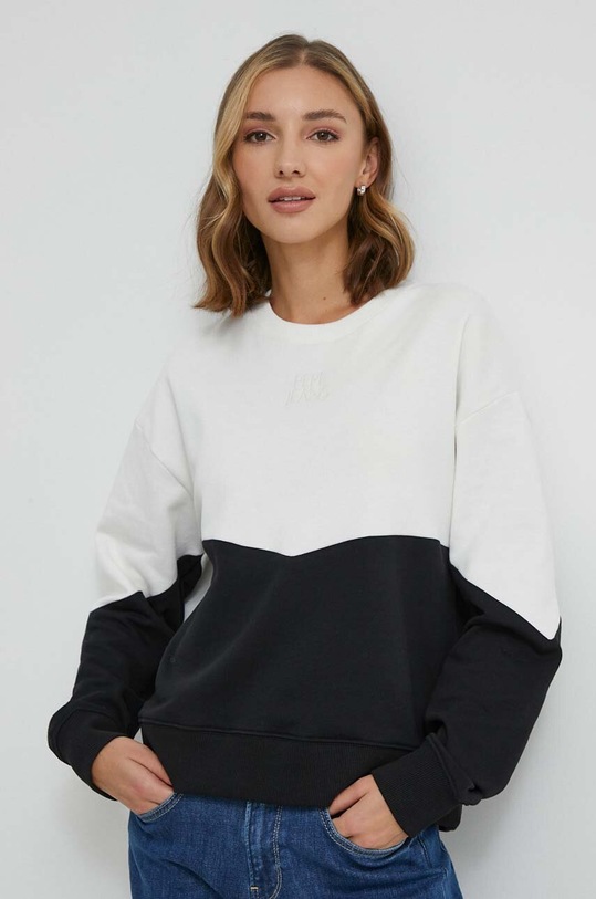 Bavlněná mikina Pepe Jeans HILDA bez kapuce černá PL581400