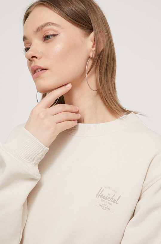 Памучен суичър Herschel бежов 50303.06317