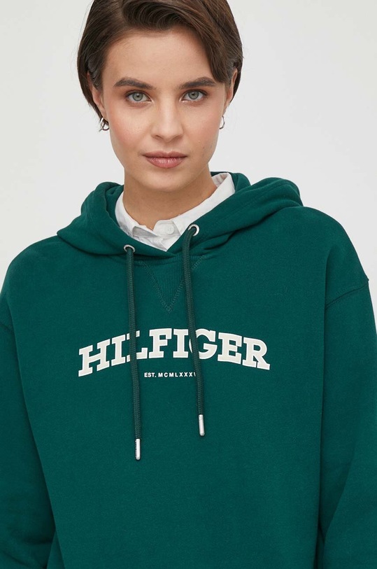 Tommy Hilfiger bluza bawełniana zielony WW0WW41236