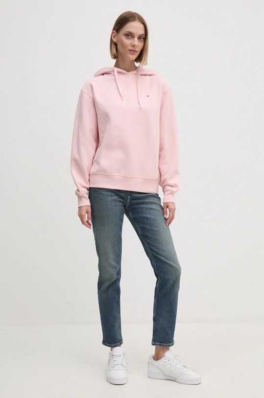 Bavlněná mikina Tommy Hilfiger WW0WW41245 růžová NC24