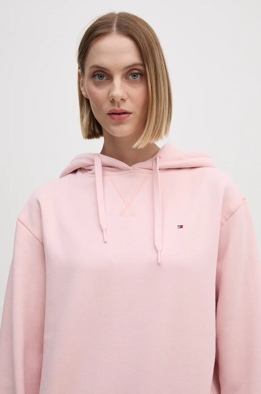 Bavlněná mikina Tommy Hilfiger růžová WW0WW41245