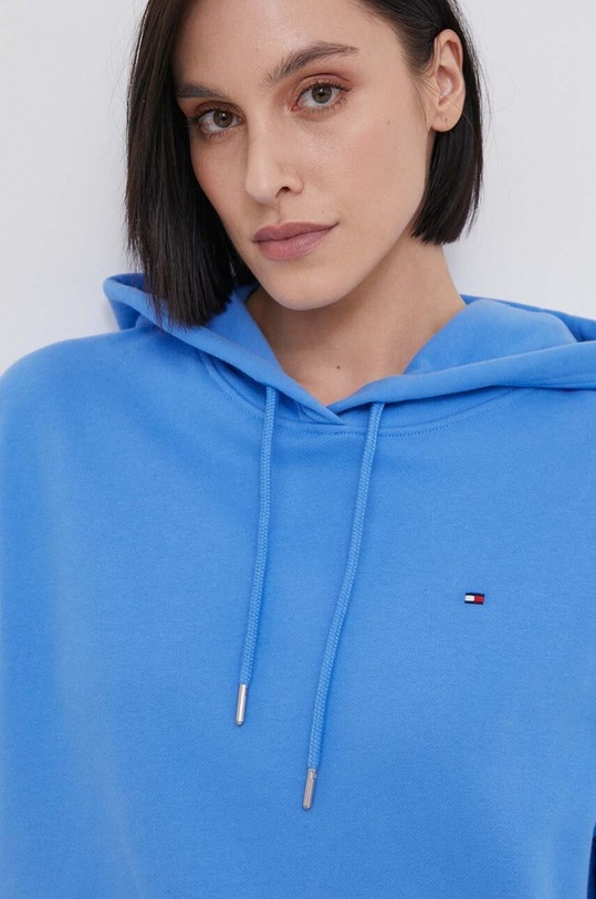 Bavlněná mikina Tommy Hilfiger s kapucí modrá WW0WW41245