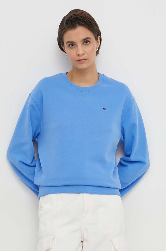 Îmbrăcăminte Tommy Hilfiger hanorac de bumbac WW0WW41246 albastru
