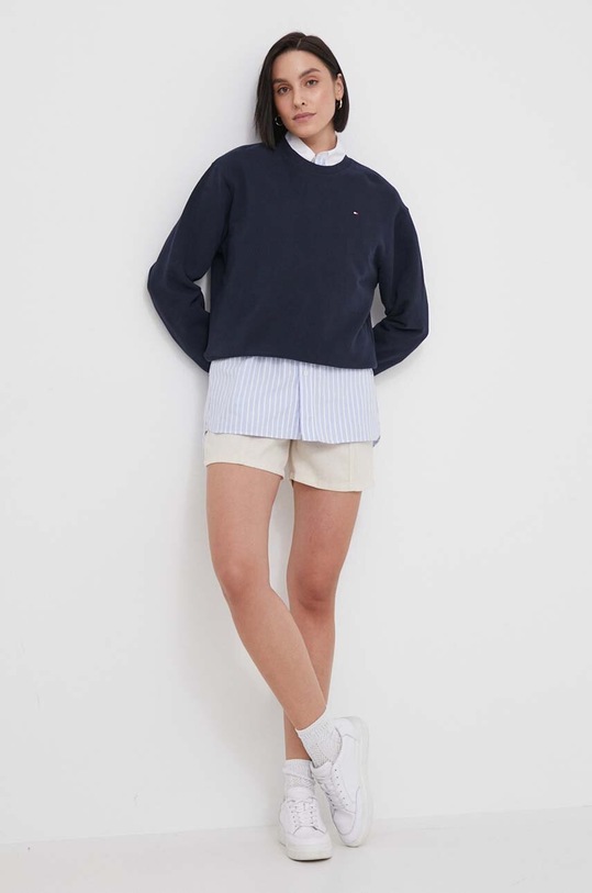 Tommy Hilfiger bluza bawełniana WW0WW41246 granatowy SS25