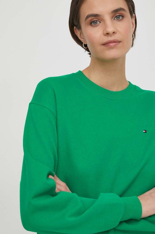 Tommy Hilfiger bluza bawełniana zielony WW0WW41246