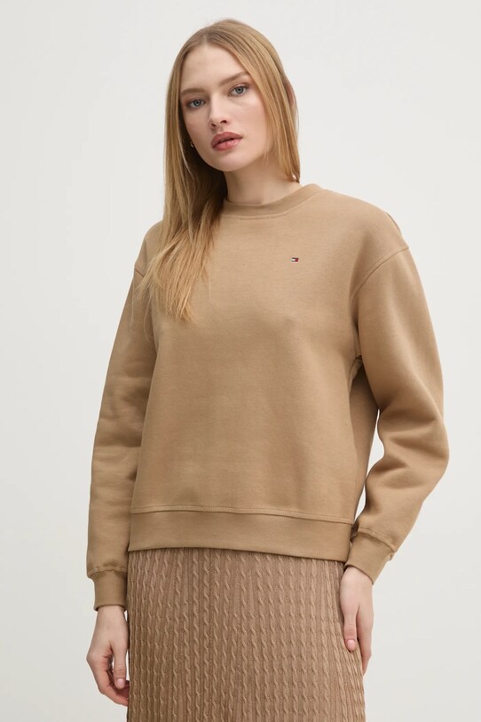 Tommy Hilfiger bluza bawełniana brązowy WW0WW41246