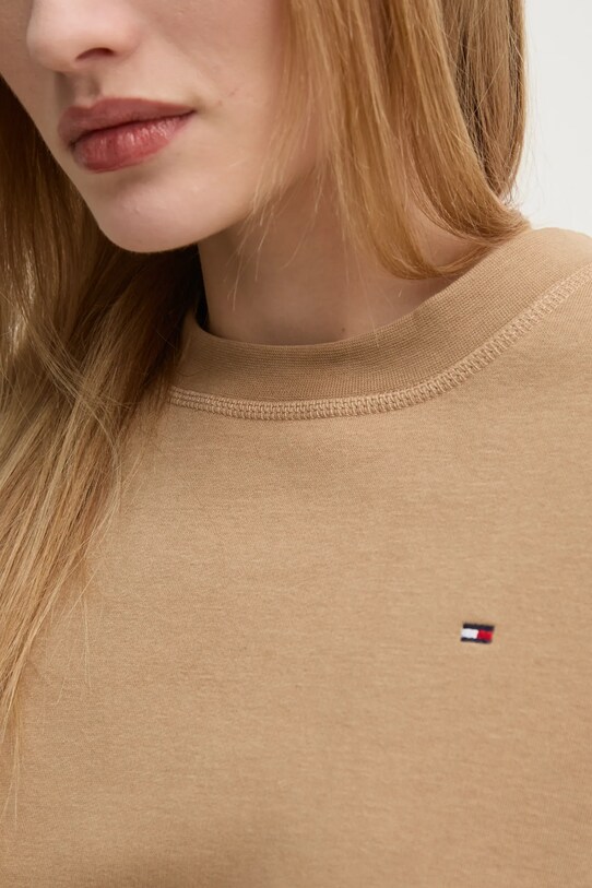 Tommy Hilfiger bluza bawełniana WW0WW41246 brązowy
