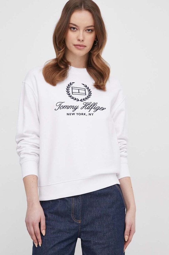Tommy Hilfiger hanorac de bumbac imprimeu alb WW0WW41758