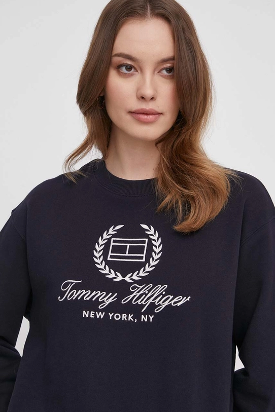 Tommy Hilfiger pamut melegítőfelső pamut sötétkék WW0WW41758