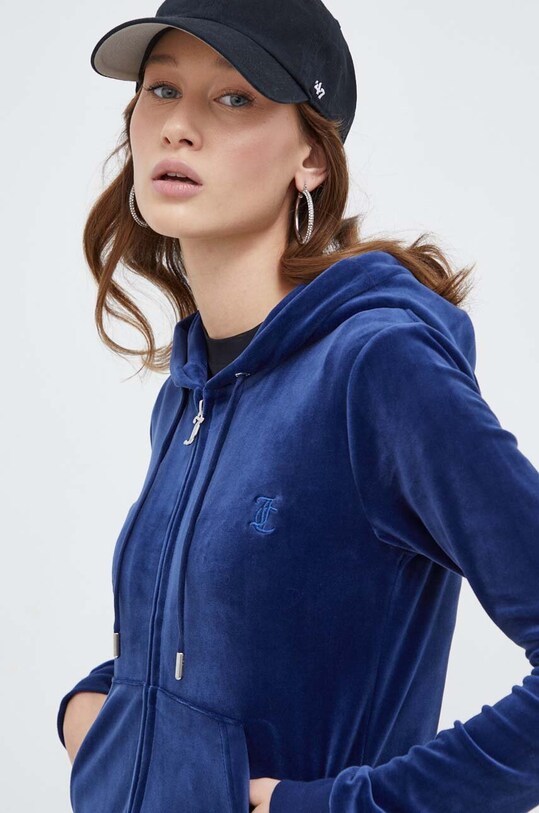 Juicy Couture bluza welurowa granatowy JCAP176.484