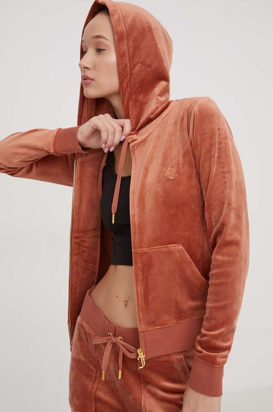Juicy Couture bluza welurowa brązowy JCAP176G.621