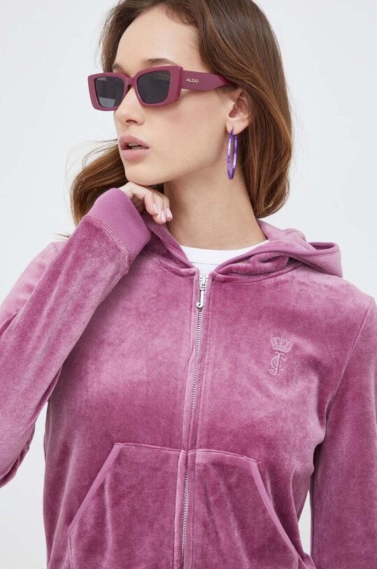 Juicy Couture bluza welurowa różowy JCSEBJ007.657