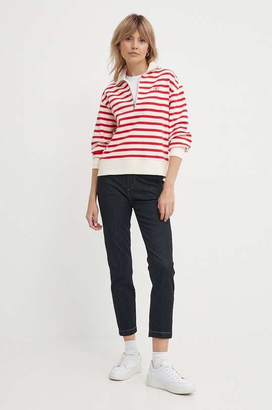 Tommy Hilfiger bluza bawełniana WW0WW41230 czerwony SS24
