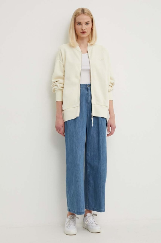 Bavlněná mikina Tommy Hilfiger WW0WW41227 béžová SS24