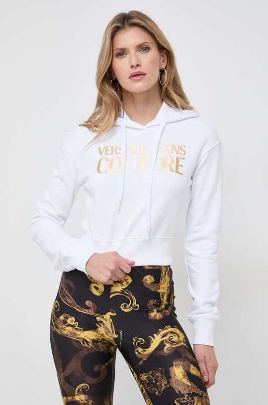 Bavlněná mikina Versace Jeans Couture bílá 76HAIT04