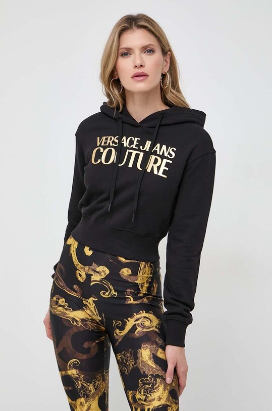 Versace Jeans Couture felpa in cotone nero 76HAIT04