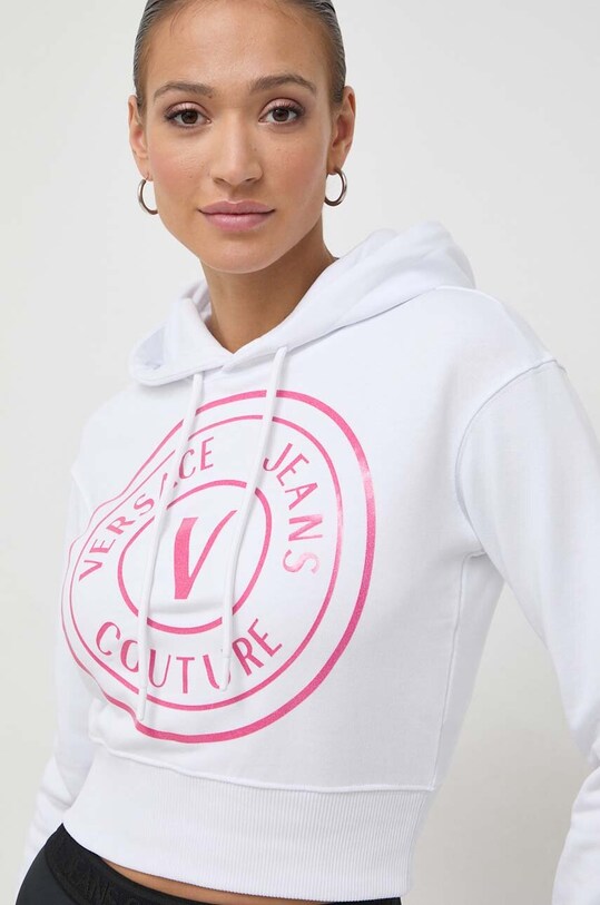 Бавовняна кофта Versace Jeans Couture білий 76HAIG05