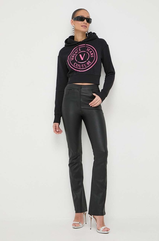 Bavlněná mikina Versace Jeans Couture 76HAIG05 černá SS24