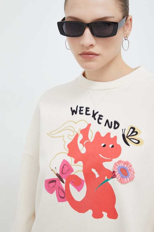 Bavlnená mikina Weekend Max Mara béžová 2415921041600