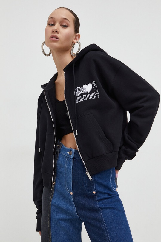 Bavlněná mikina Moschino Jeans černá 1711.3257
