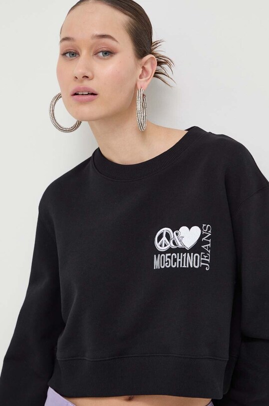 Bavlněná mikina Moschino Jeans černá 1720.3257