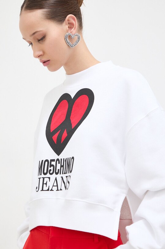 Moschino Jeans bluza bawełniana nadruk biały 1714.3256