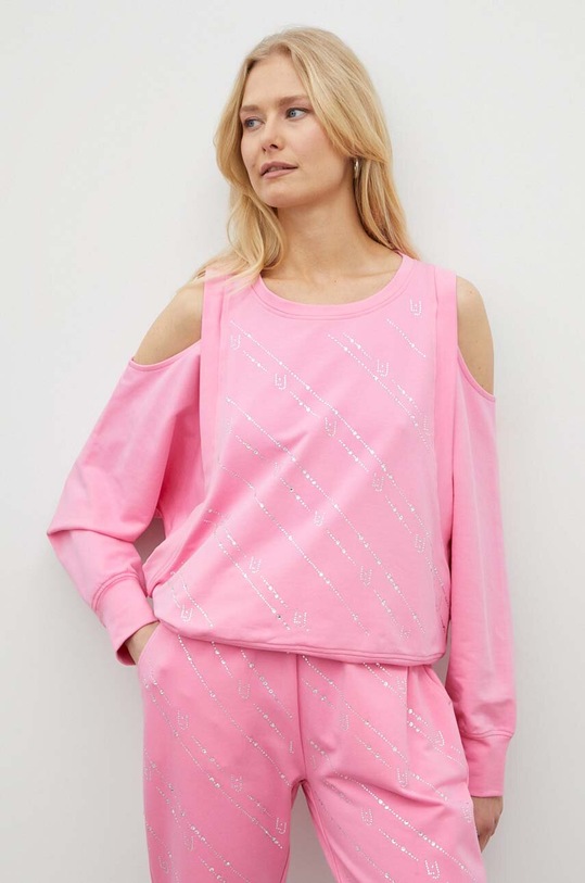Liu Jo bluza aplikacja różowy TA4170.FS090