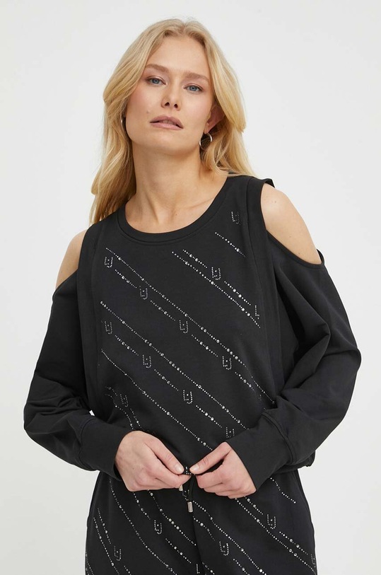Liu Jo bluza aplikacja czarny TA4170.FS090