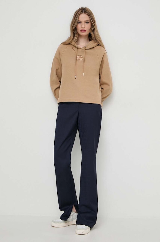 Бавовняна кофта BOSS 50516123 бежевий SS24