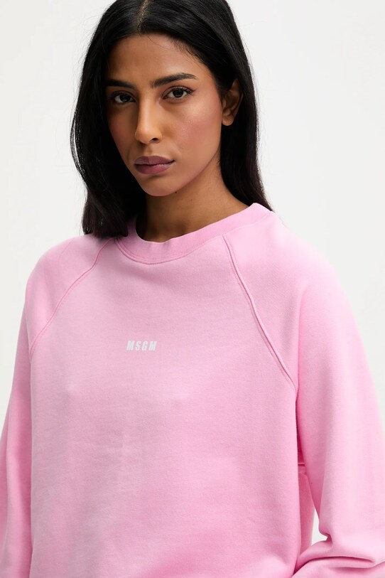 MSGM bluza bawełniana różowy 2000MDM503.200000