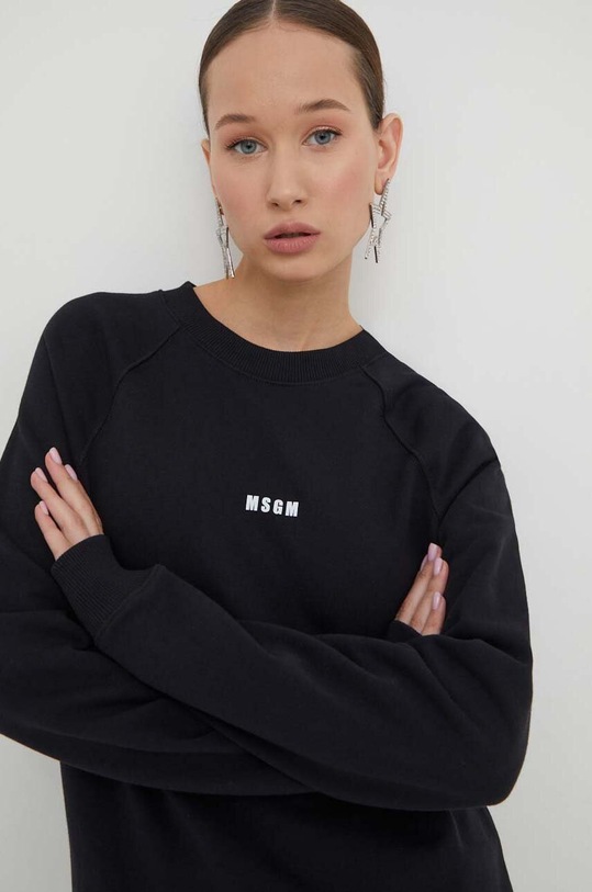 MSGM bluza bawełniana czarny 2000MDM503.200000