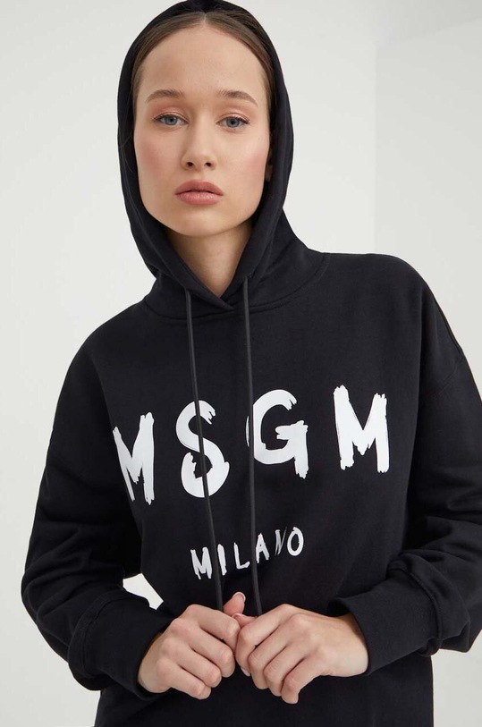 MSGM bluza bawełniana czarny 2000MDM515.200000