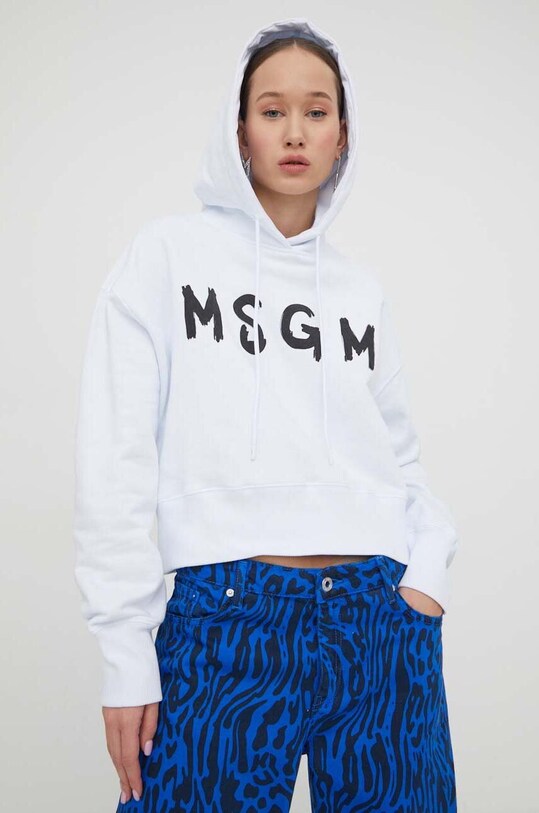 MSGM bluza bawełniana 3641MDM136.247000 biały SS24