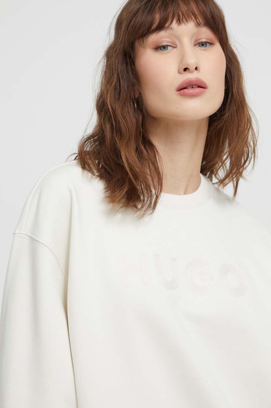 HUGO bluza bawełniana beżowy 50512022