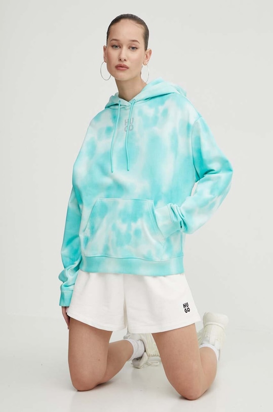 HUGO hanorac de bumbac 50514080 verde SS24