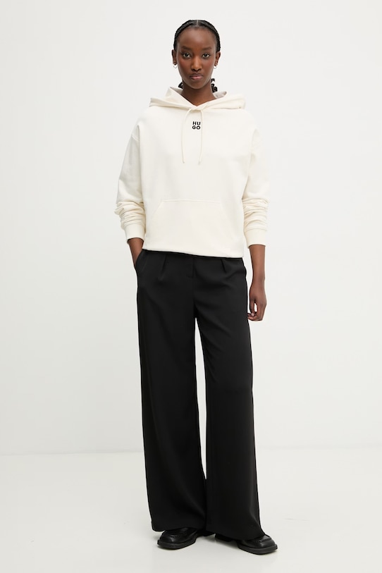 HUGO кофта с капюшоном для женщин из хлопка Delfinia 50522423 бежевый AA00