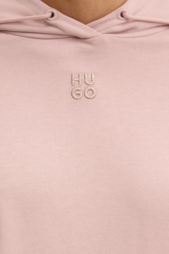 Бавовняна кофта HUGO 50522423 рожевий