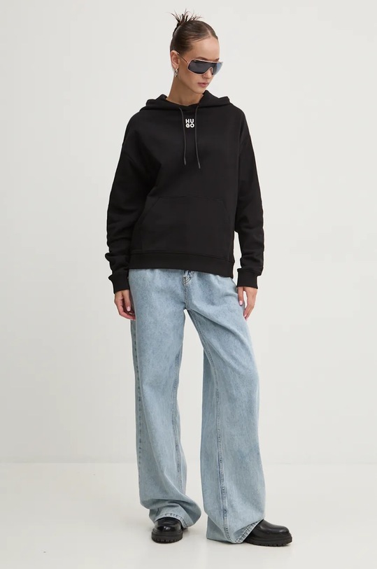 HUGO felpa in cotone 50522423 nero AA00
