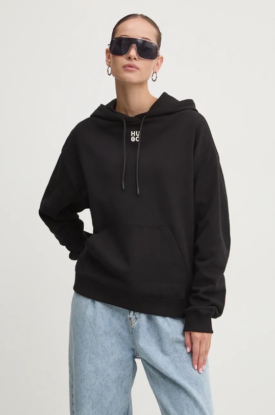 HUGO felpa in cotone nero 50522423