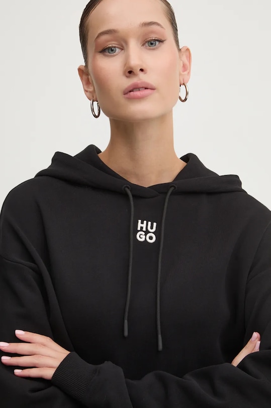 HUGO pamut melegítőfelső 50522423 fekete