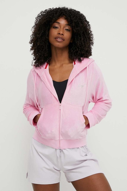 HUGO bluza lounge z kapturem różowy 50514872