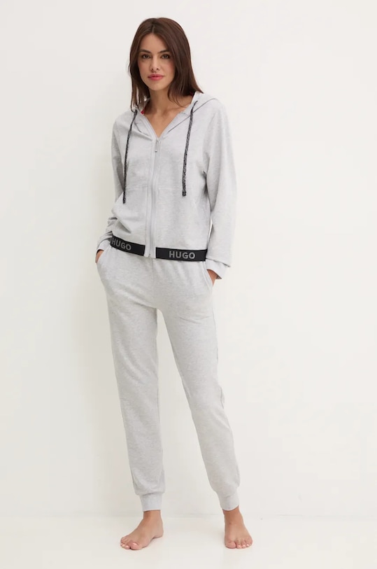 HUGO bluză SPORTY LOGO_JACKET 50520504 gri SS25