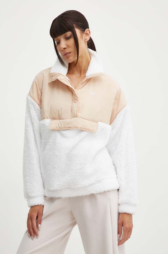 Roxy bluza polarowa Waves Of Warmth bez kaptura biały ERJPF03158