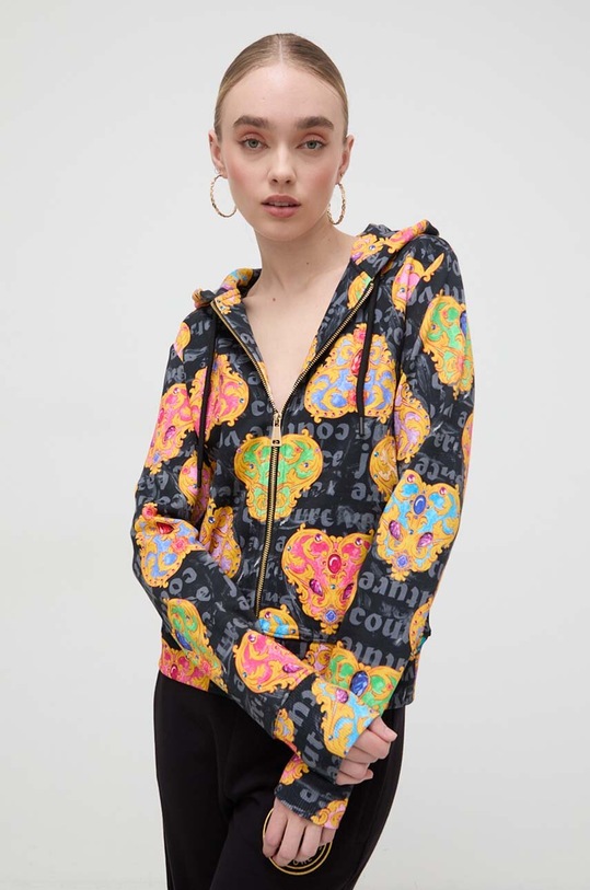 Versace Jeans Couture bluza bawełniana z kapturem czarny 76HAI306.FS149