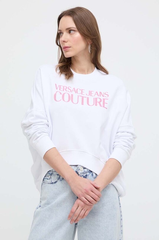 Versace Jeans Couture hanorac de bumbac print alb 76HAIG03.CF01G