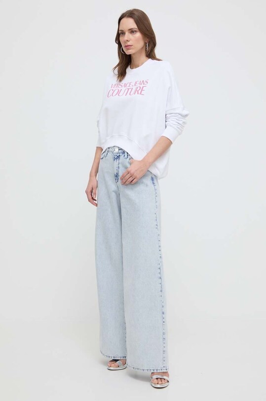 Bavlněná mikina Versace Jeans Couture 76HAIG03.CF01G bílá SS24