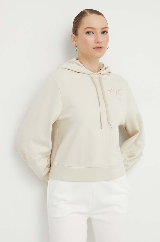 Mikina Armani Exchange s kapucňou béžová 3DYM12.YJFFZ