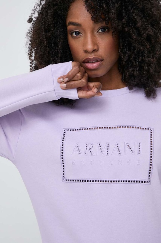 Armani Exchange pamut melegítőfelső lila 3DYM71.YJFDZ