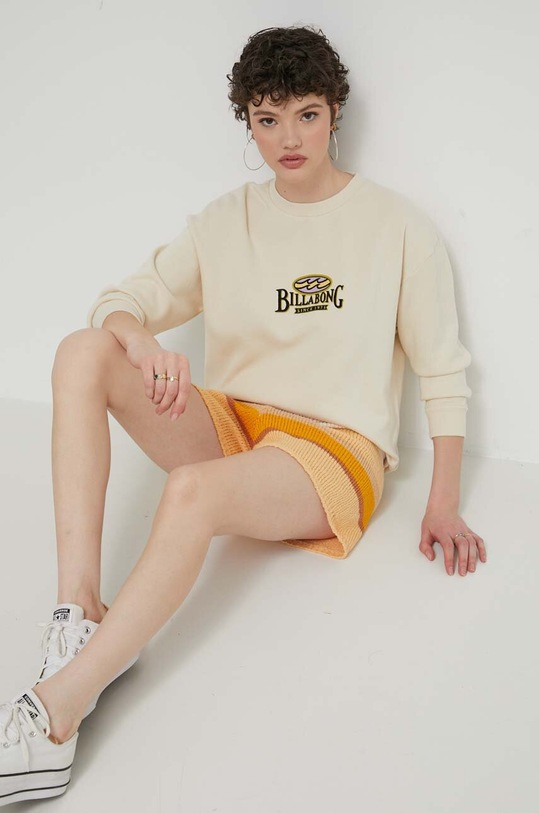 Billabong bluza bawełniana Since 73 nadruk beżowy UBJZT00383